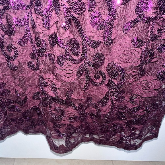 NEW WT Eliza J Women’s Size 16 Sequin Gown Sleeveless Mermaid Style Purple - Picture 6 of 16